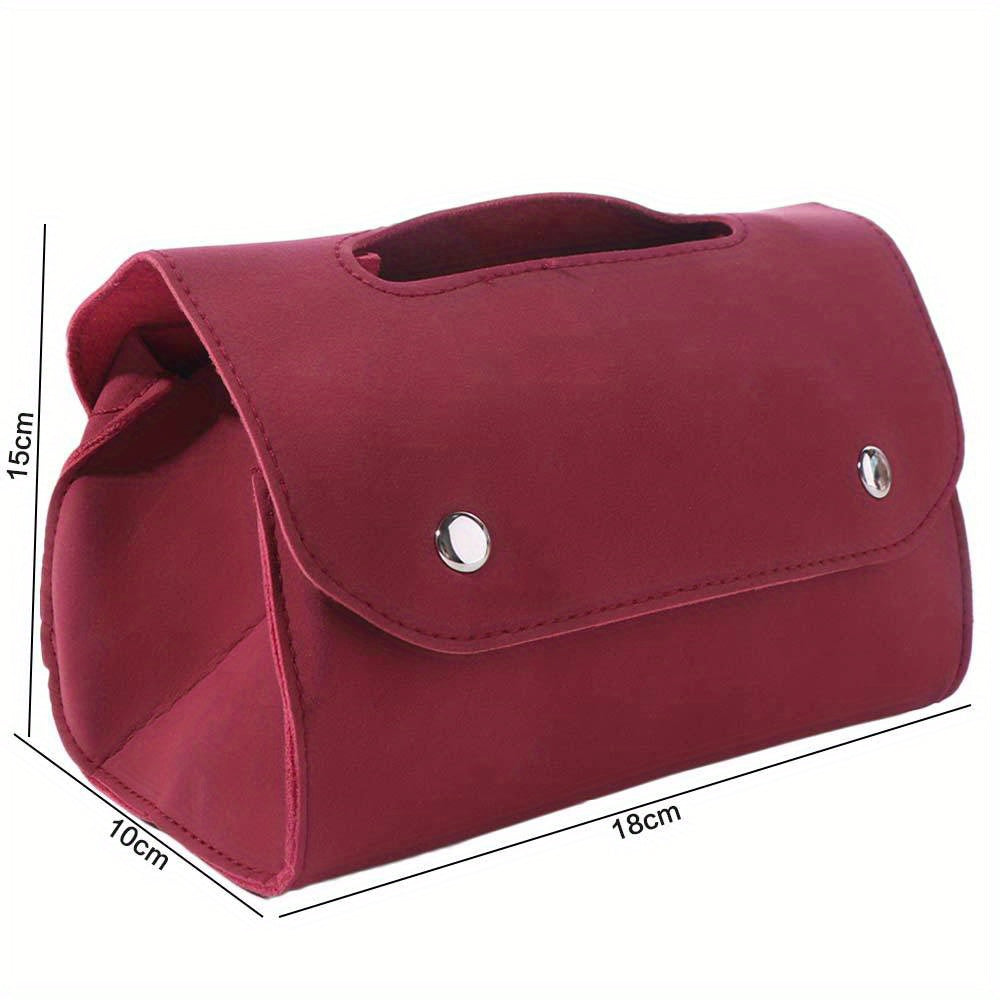 1pc Retro Leather Tissue Box Holder - Rectangular Tabletop Storage Organizer with Decorative Lid, Solid Color Minimalist Design for Living Room, Bedroom, Bathroom - Durable & Stylish Napkin Dispenser (Compatible with Standard Tissues)