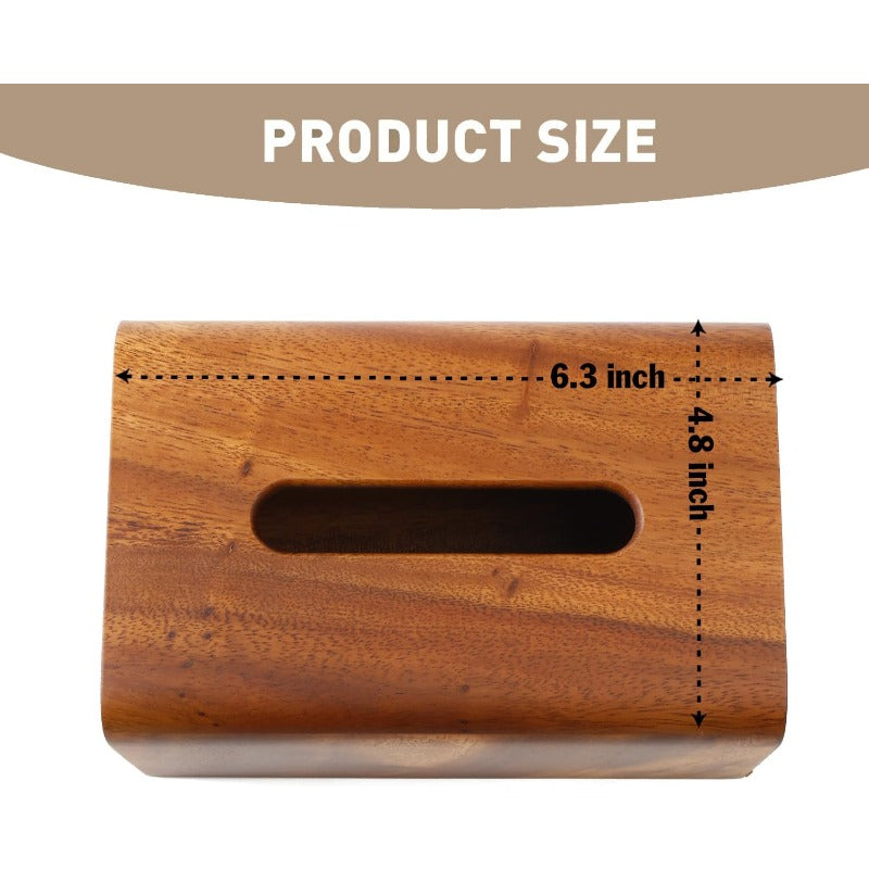 Premium Walnut Wood Tissue Box Cover with Slide-Out Bottom - Modern Decorative Tissue Holder, 5, 6x5, 6x6 Inch Natural Wood Finish, Durable & Stylish for Bedroom, Dining Table, Office - Elegant Home Decor Accessory, Tissue Holder for Bathroom, Bedroom