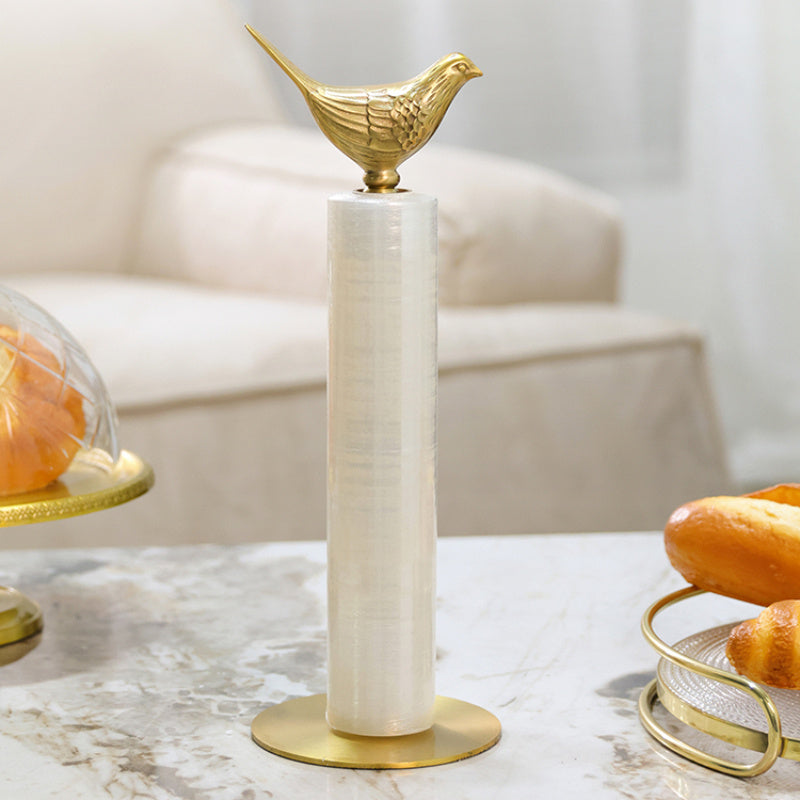 1pc Elegant Brass Bird-Shaped Paper Roll Holder - Durable Copper Material, Vertical Tissue Dispenser with Sturdy Base, Ideal for Kitchen & Bathroom Decor, Perfect Festival Gift, Bathroom Accessory | Elegant Home Decor | Durable Construction, Paper Towel