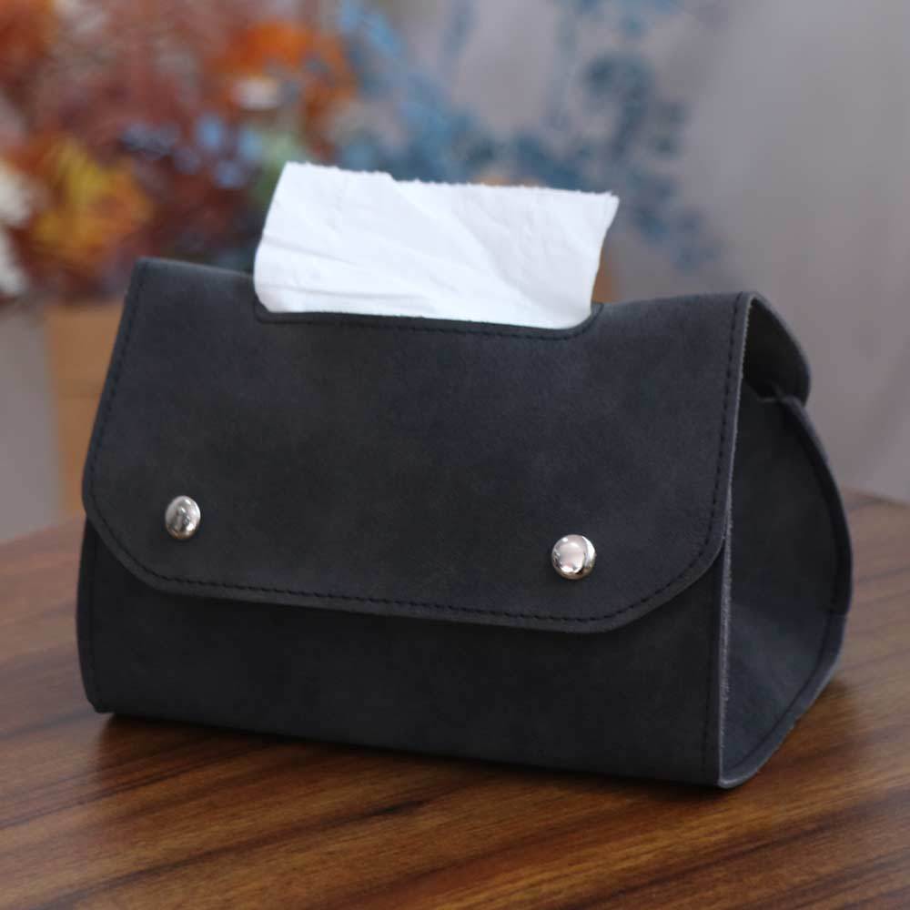 1pc Retro Leather Tissue Box Holder - Rectangular Tabletop Storage Organizer with Decorative Lid, Solid Color Minimalist Design for Living Room, Bedroom, Bathroom - Durable & Stylish Napkin Dispenser (Compatible with Standard Tissues)