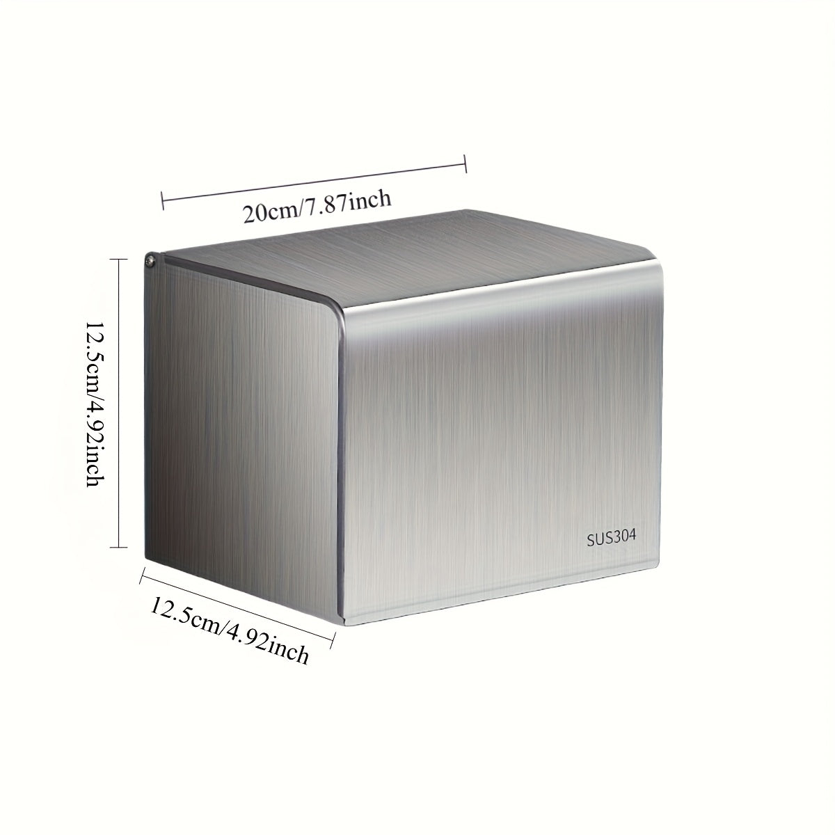 Stainless Steel Tissue Box Holder, Square No-Punching Bathroom Tissue Holder, 304 Stainless Steel Creative Toilet Paper Box, Wall-Mounted Organizer