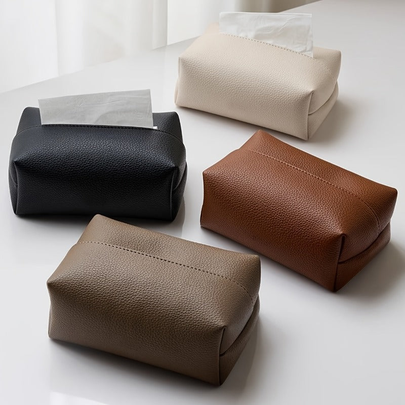 Modern Minimalist Tissue Box - Beige/ Tan/, Durable Napkin Storage Organizer with Open-Access Design for Living Room, Bathroom, Office, Hotel - Home & Commercial Decor in Neutral Colors, Bathroom Accessory, Sleek Aesthetic, Highquality Pouch, Decorative