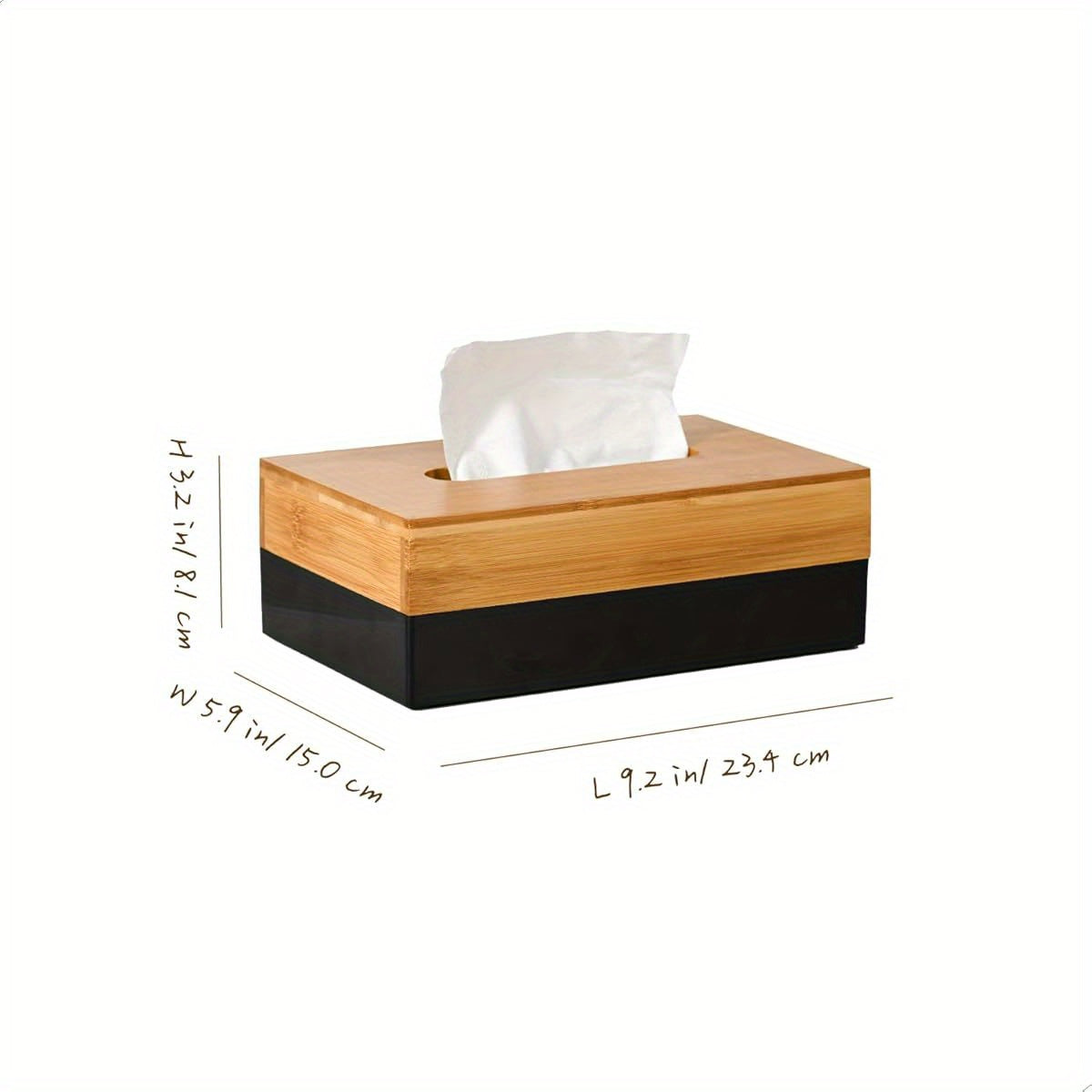 Bamboo Tissue Box Cover - Modern Minimalist Bathroom, Living Room, Office Decor - Space-Saving Rectangular Tissue Holder - Compatible with Standard Tissues - Elegant Home Decoration Organizer, Bathroom Decor And Accessories, Natural Texture Finish,