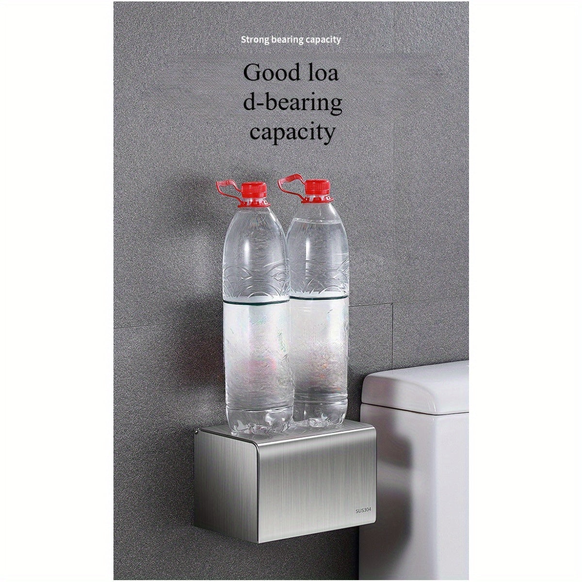 Stainless Steel Tissue Box Holder, Square No-Punching Bathroom Tissue Holder, 304 Stainless Steel Creative Toilet Paper Box, Wall-Mounted Organizer