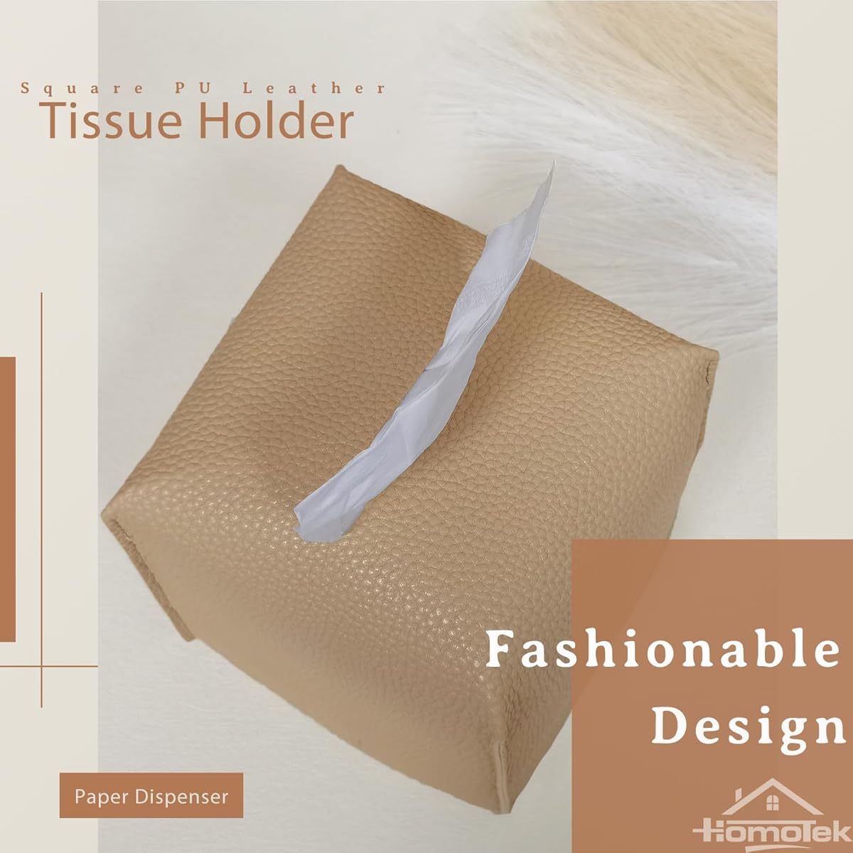 2-Pack Tissue Box Cover with Dispenser - Beige Pebble Grain, Elegant Bathroom, Living Room, Office, Car Organizer - Compatible with Standard Tissues, Space-Saving Cube Design, Home Decor Accessory, Modern Home Decor, Highquality Finish, Decorative Holder,