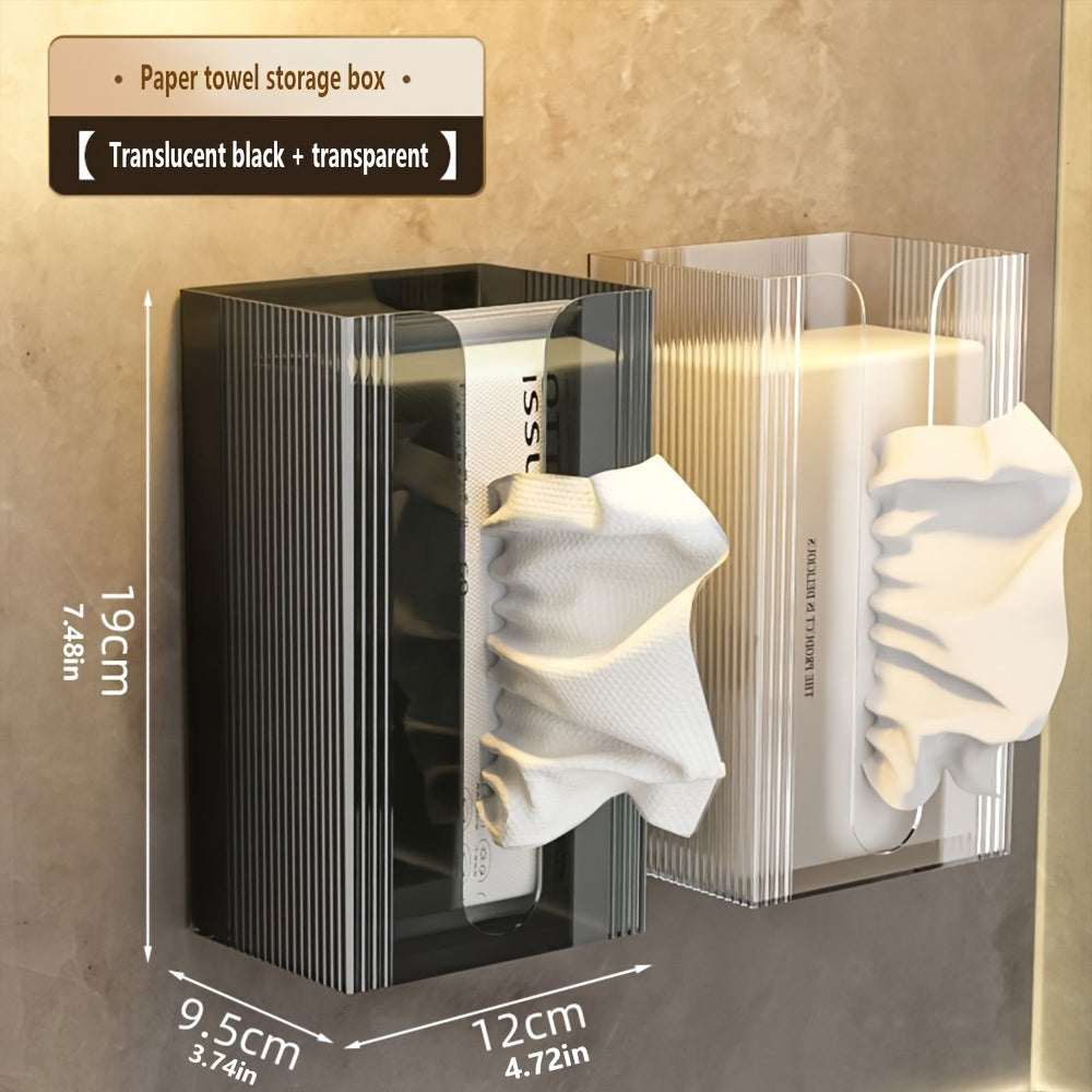 1 Delicate Transparent Tissue Box, Available in Clear Black, U-Shaped Wide Mouth Design, Suitable for Kitchen Towels, Toilet Paper, Multi-Functional Hanging Storage, Perfect Fit for Minimalist Home Furnishing And Pursuers