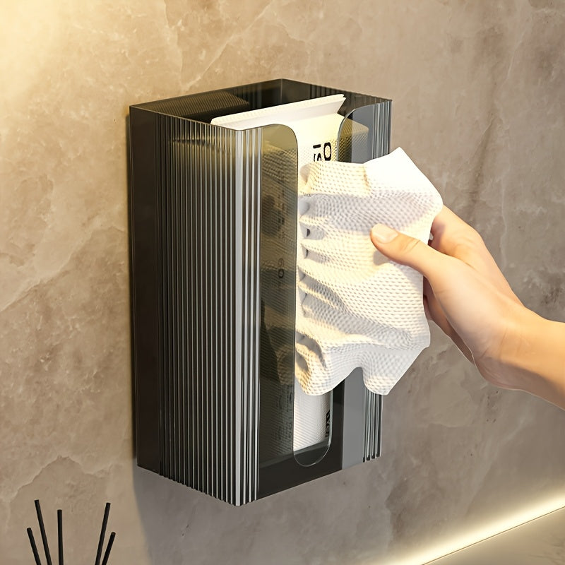 1 Delicate Transparent Tissue Box, Available in Clear Black, U-Shaped Wide Mouth Design, Suitable for Kitchen Towels, Toilet Paper, Multi-Functional Hanging Storage, Perfect Fit for Minimalist Home Furnishing And Pursuers