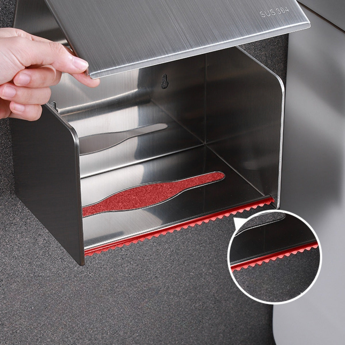 Stainless Steel Tissue Box Holder, Square No-Punching Bathroom Tissue Holder, 304 Stainless Steel Creative Toilet Paper Box, Wall-Mounted Organizer
