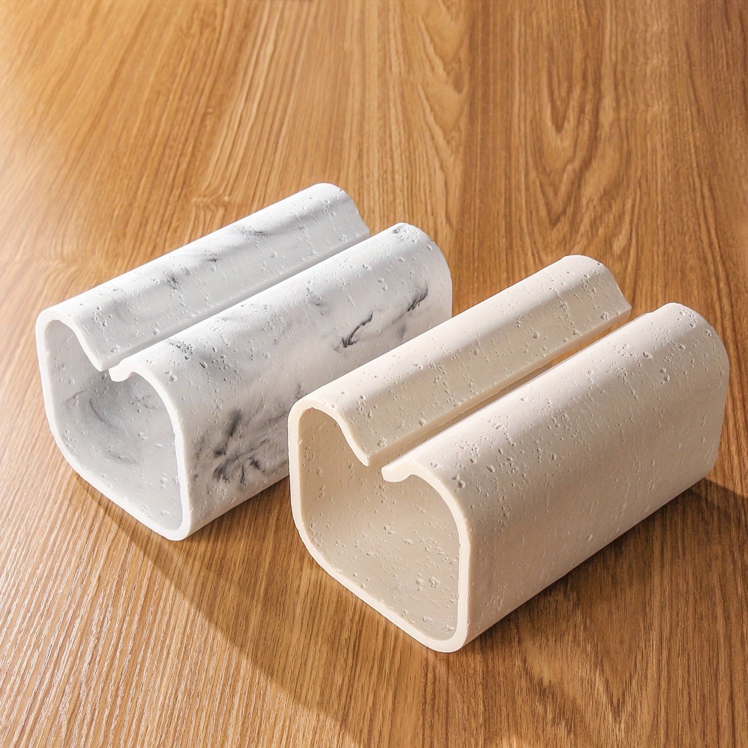 Modern Rectangular Tissue Box Cover - High-Quality Resin with Natural Unfinished Texture, Marble-Look Tissue Holder for Bathroom Vanity, Bedroom Dresser, Home & Office Decor, Countertop Organizer, Contemporary Design, Premium Finish, Decorative Organizer,