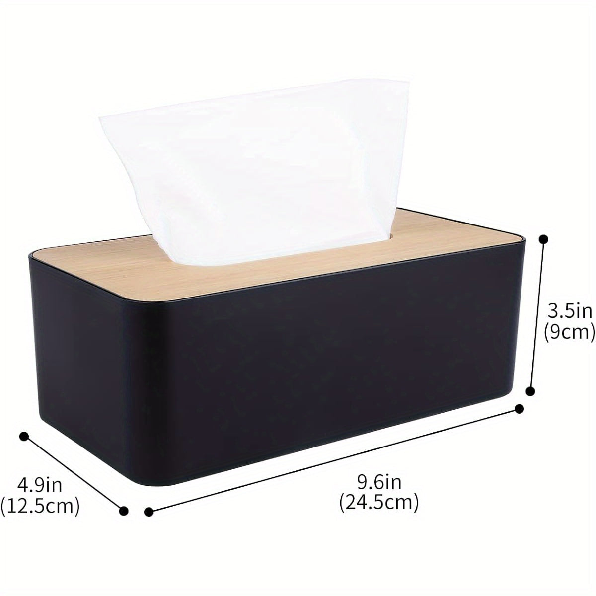 Modern Tissue Box Cover with Bamboo-Like Plastic Design - Square Tissue Holder for Bathroom & Home/Office, Decorative Dust-Resistant Tissue Dispenser with Easy-Access Top Slot, Compact Space-Saving Design (3.82x1.97x1.42inch) - Durable Plastic